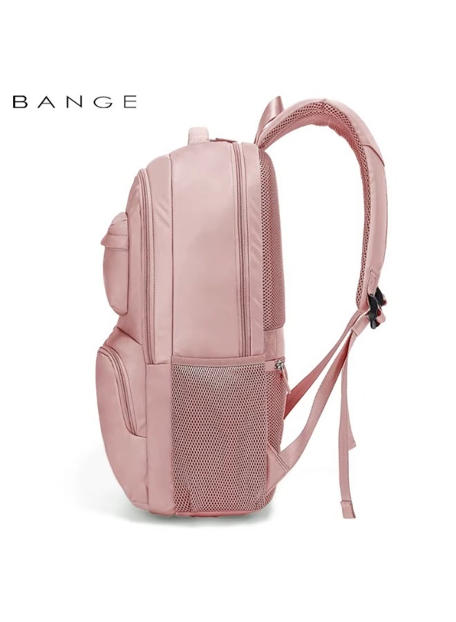 بانجي Bange 1807 Pink polyester unisex travel backpacks laptop waterproof - Image 2
